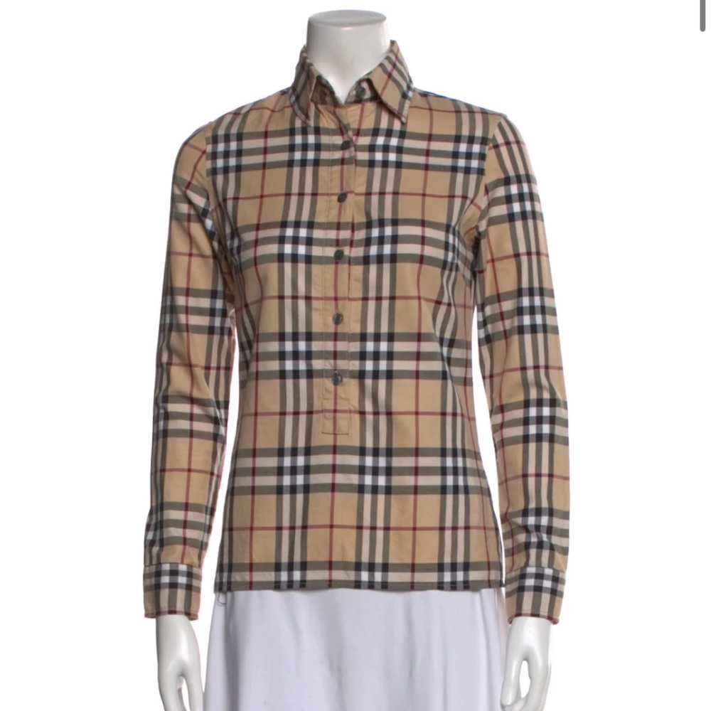 Burberry London Print Button Up Top